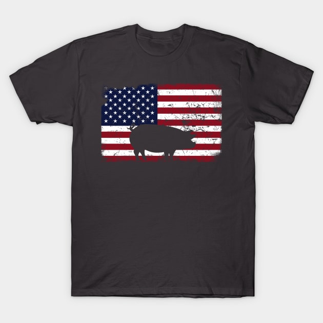 Pig America flag. T-Shirt by tonydale